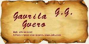 Gavrila Gvero vizit kartica